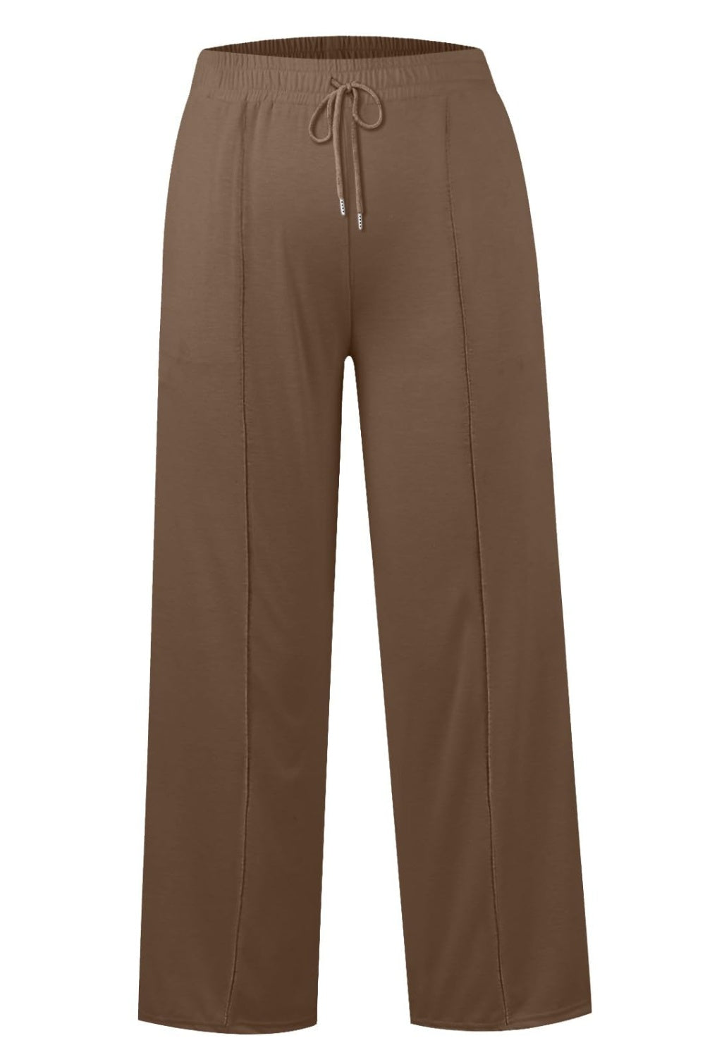 Drawstring Elastic Waist - Wide Leg Pants
