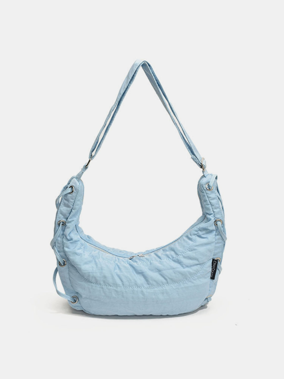 Lace-Up Polyester Crossbody Bag-Adjustable