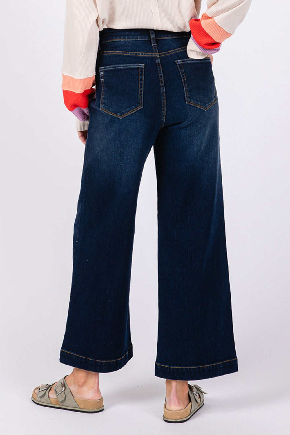 SAGE + FIG High Waist Wide Leg Jeans-Stylish