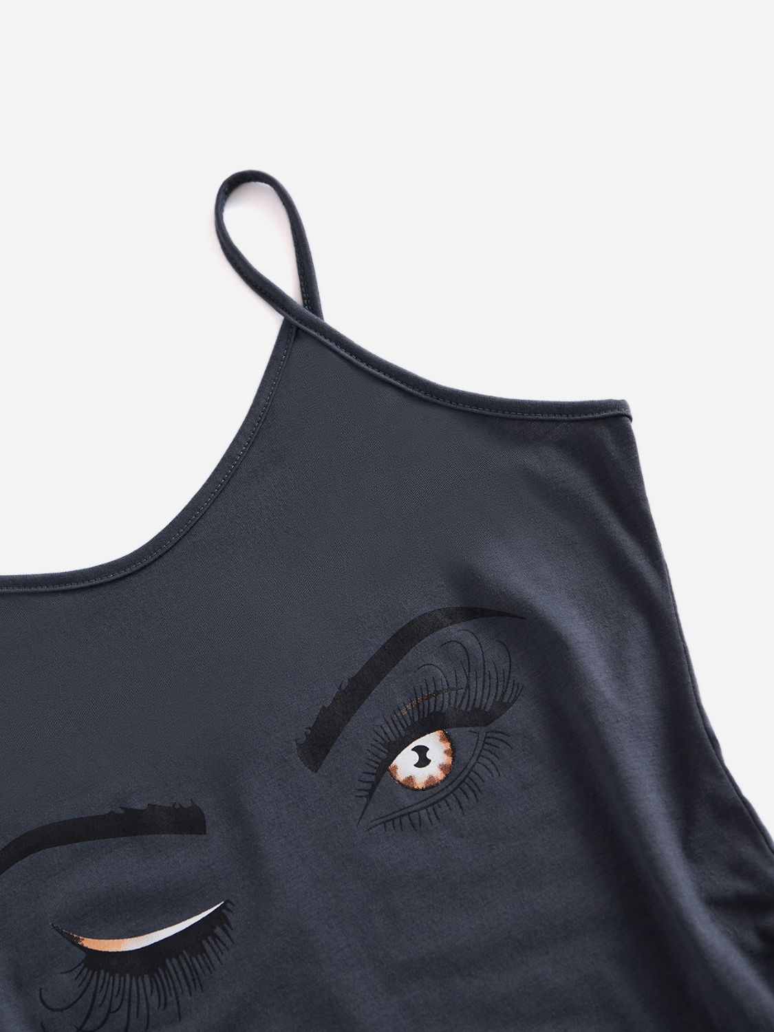 Graphic Scoop Neck Mini Cami Dress-Trendy-Fashion