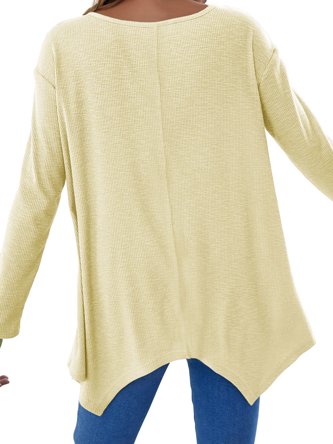Full Size V-Neck Long Sleeve T-Shirt Comfortable