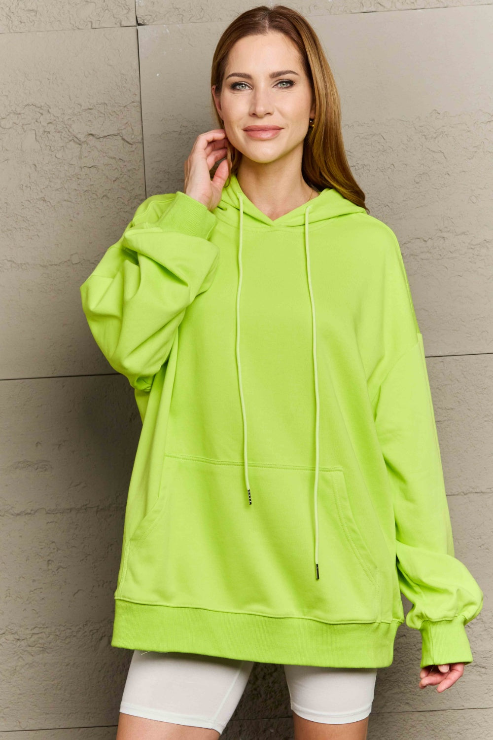 Full Size Drawstring - Long Sleeve Hoodie