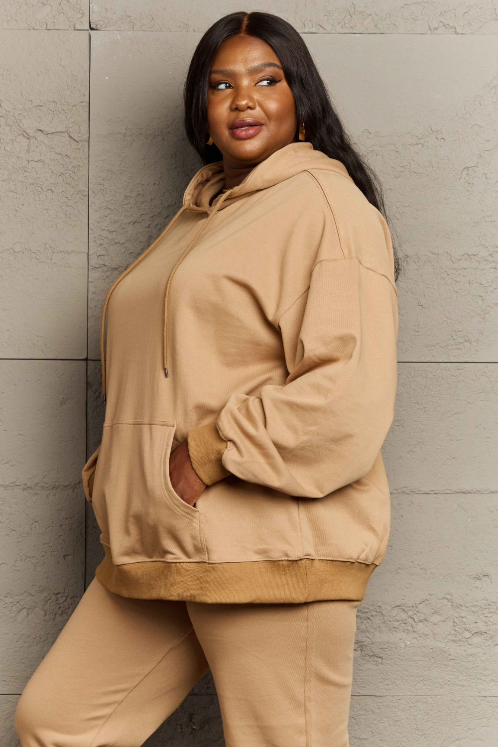 Full Size Drawstring - Long Sleeve Hoodie