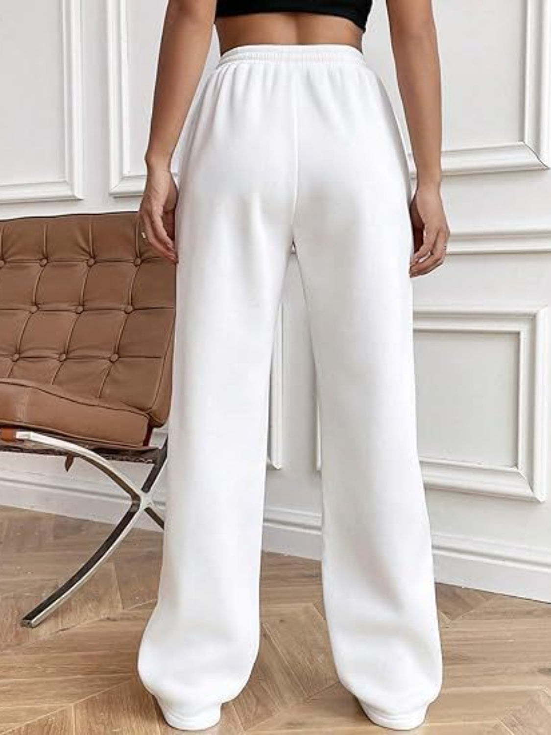 Drawstring Wide Leg Pants with Pockets-Comfortable