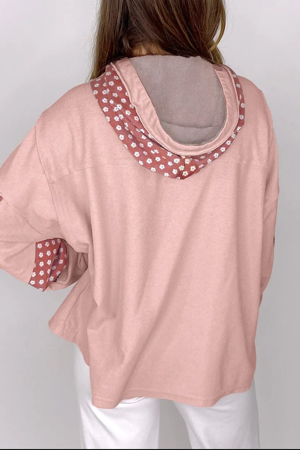Drawstring Star Long Sleeve Hoodie-Casual
