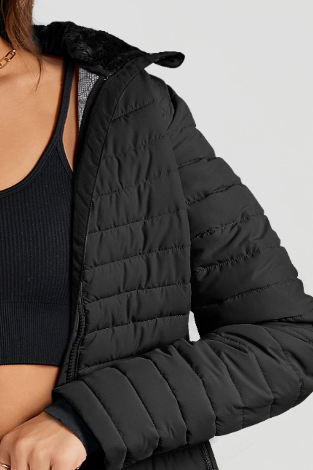 Turtleneck Zip Up Long Sleeve Jacket-Unique