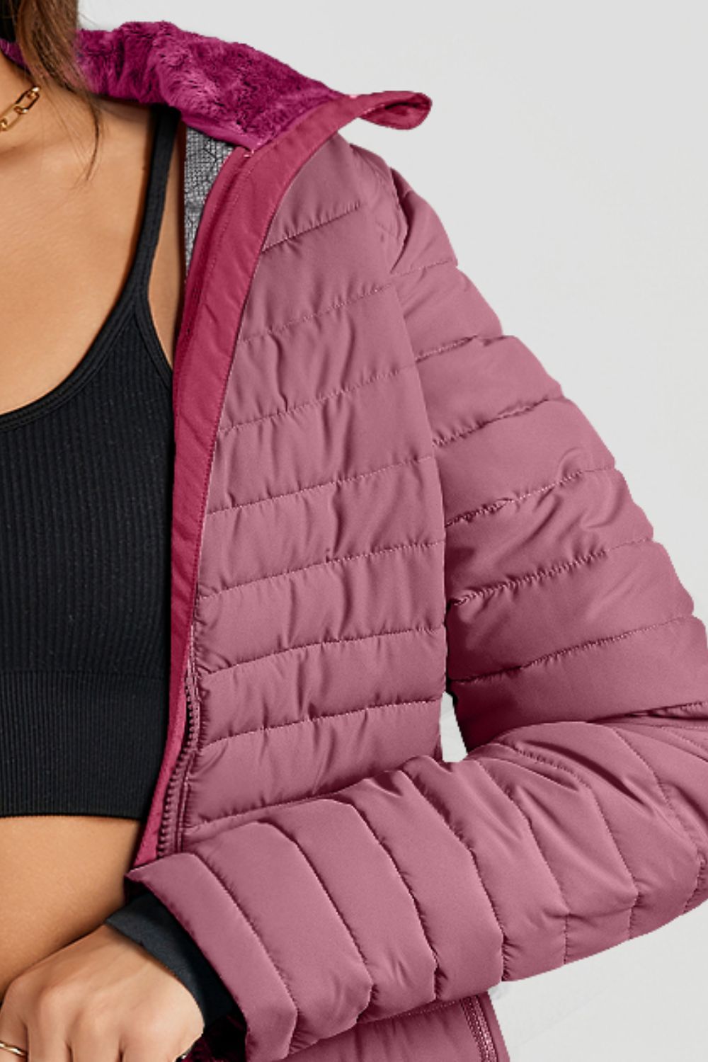 Turtleneck Zip Up Long Sleeve Jacket-Unique