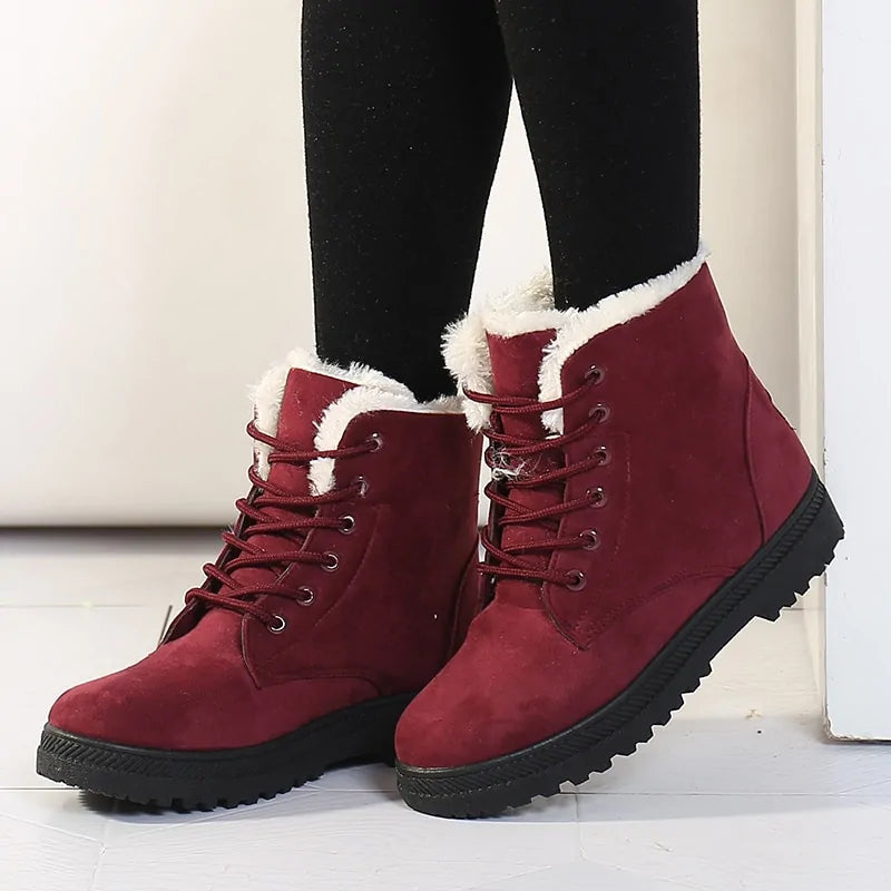 Women Winter Ankle Boots Winter Warm Shoes