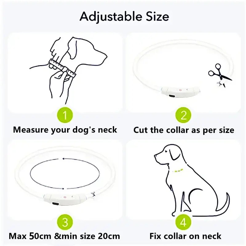 Safety Flashing Glow Dog Collar-Reflextive